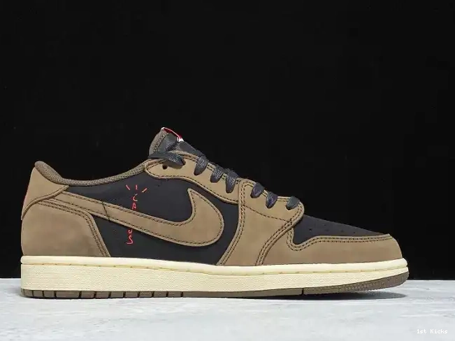 1st Kicks Scott Mocha Travis SP OG Air CQ4277-001 x Low Dark 1 Jordan 0612